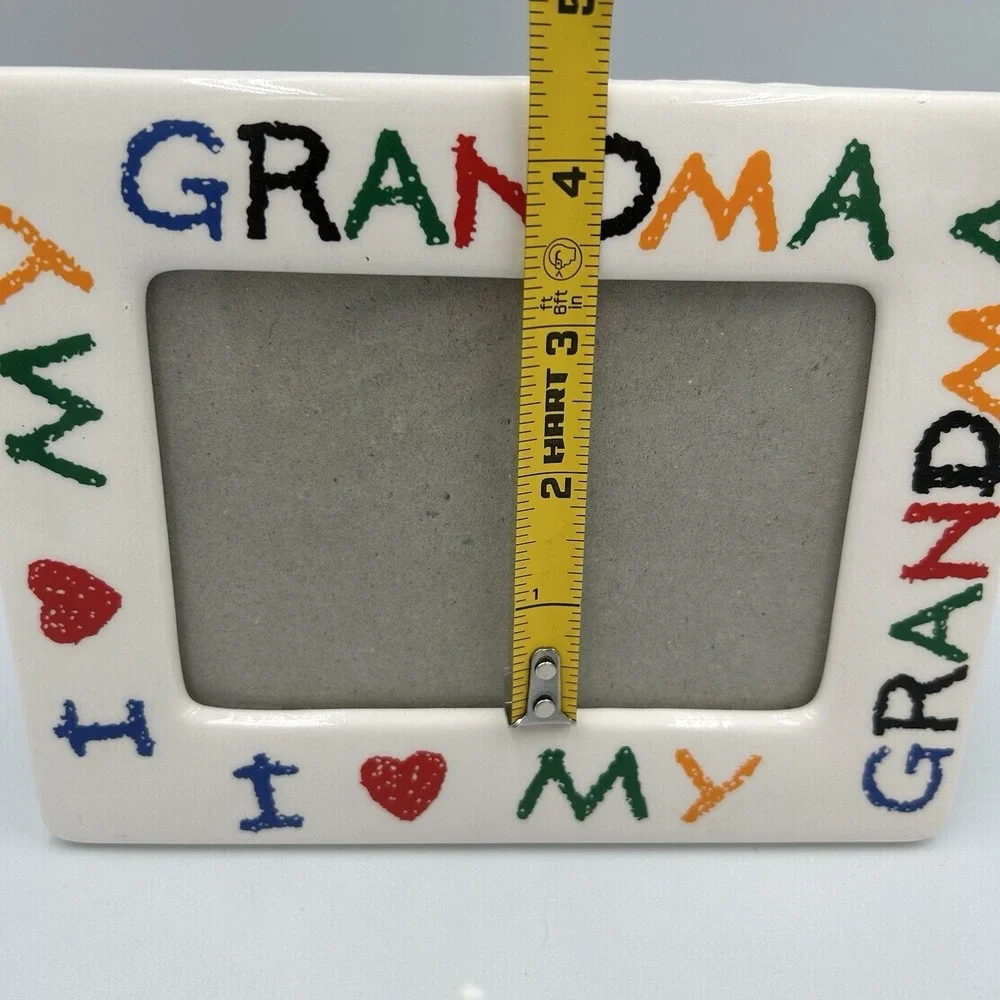 Vintage 1988I Love My Grandma Ceramic Picture‎ Frame 3.5 X 5 Made in Taiwan